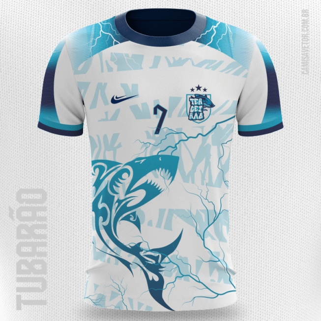 Mostre a força e a garra do seu time com a Estampa Interclasse Terceirão Tubarão! Um design impactante e cheio de estilo, perfeito para camisetas personalizadas do seu campeonato escolar.