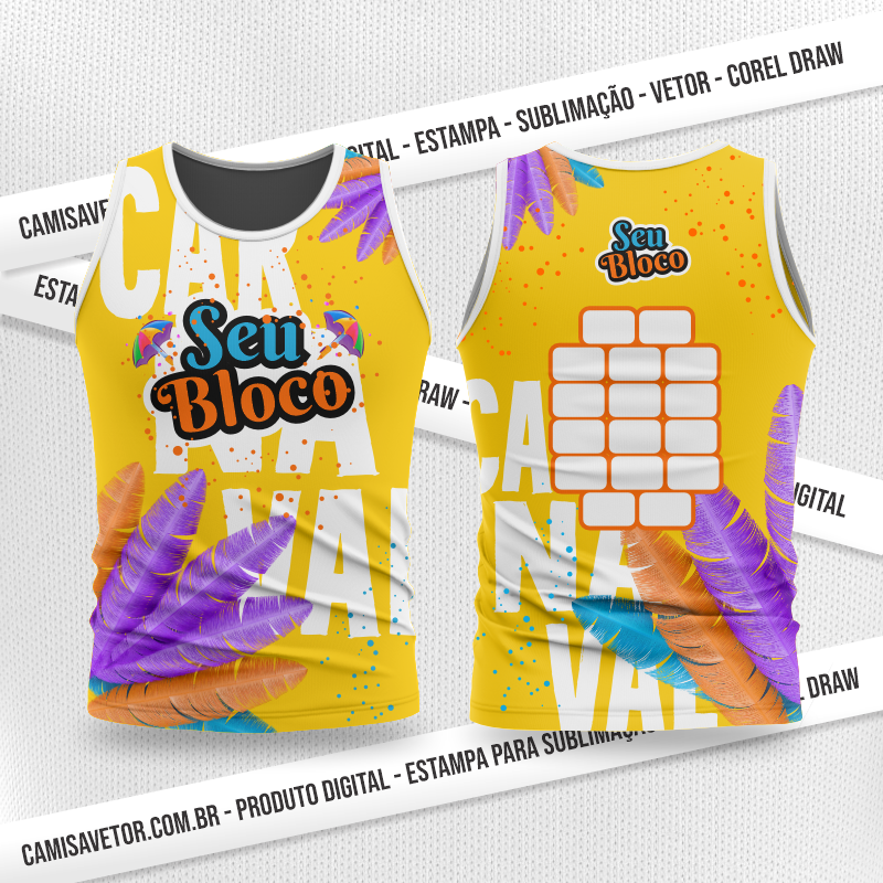 CAMISA VETOR ESTAMPA ABADÁ BLOCO CARNAVAL 65