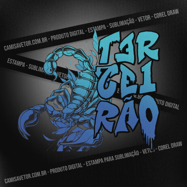 Estampa terceirão Escorpião Azul