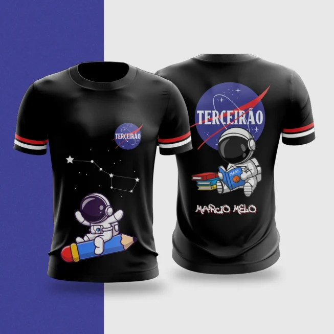Estampa para camisa terceirão astronauta