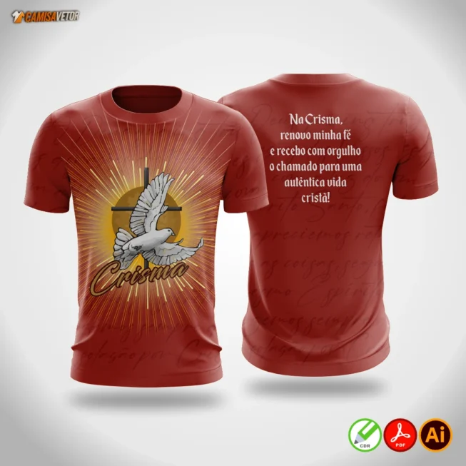 A Estampa Crisma foi criada para representar a renovação espiritual, o Espírito Santo e a força da juventude cristã.