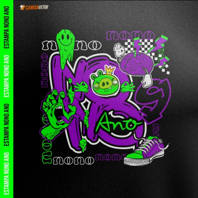 Estampa Nono Ano Bad Piggies