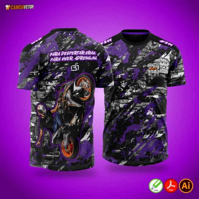 a estampa Quebrada Grau é Arte! Um design ousado, urbano e cheio de atitude, ideal para quem curte adrenalina