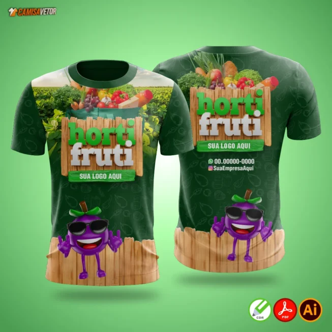 Apresentamos a Estampa Hortifruti, perfeita para quem busca uma arte vibrante e temática, ideal para feiras, comércios de alimentos, campanhas de alimentação saudável ou eventos agrícolas.