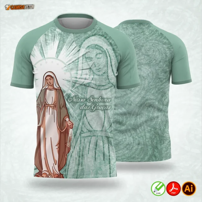 Leve fé, proteção e beleza para suas criações com a Estampa Nossa Senhora das Graças!