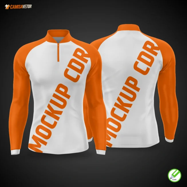 Apresente suas criações com mais realismo e impacto! O Mockup Camisa de Pesca Manga Longa foi desenvolvido especialmente para designers e marcas que desejam visualizar suas artes em um modelo profissional, ideal para o segmento de pesca esportiva e roupas técnicas.