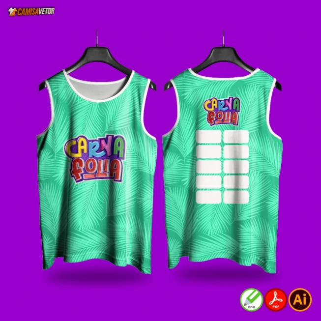 Estampa Abadá CarnaFolia Leve o espírito do carnaval para sua festa ou bloco com a Estampa Abadá CarnaFolia 06! Uma arte vibrante, cheia de cor e energia, perfeita para personalizar abadás, camisetas e uniformes de eventos carnavalescos.