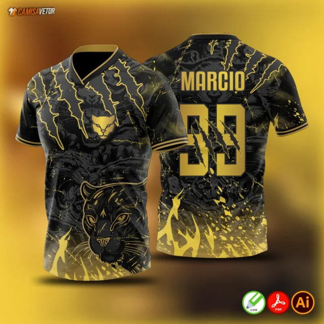 Mostre toda a força e atitude da sua turma com a Estampa Interclasse Pantera Negra! Uma arte poderosa e cheia de estilo, perfeita para destacar sua equipe nas competições e eventos escolares.