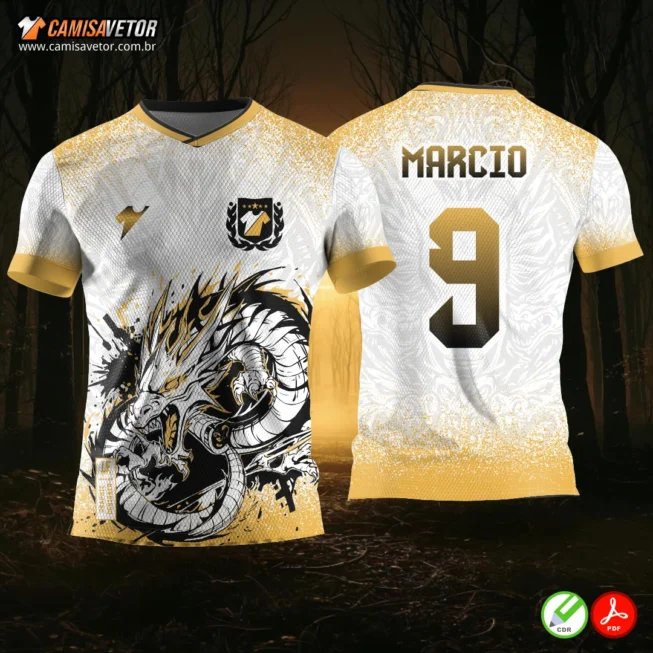 Destaque-se nos jogos escolares com a Estampa Interclasse Dragão! Um design poderoso e moderno, perfeito para representar força, união e competitividade da sua turma.