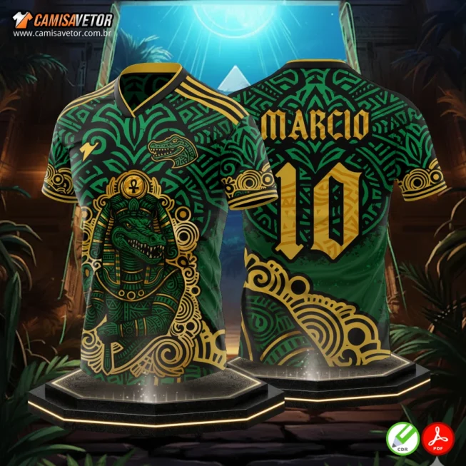 Mostre a força e a garra da sua equipe com a Estampa Camisa Interclasse Jacaré! Um design impactante e cheio de personalidade, perfeito para uniformes
