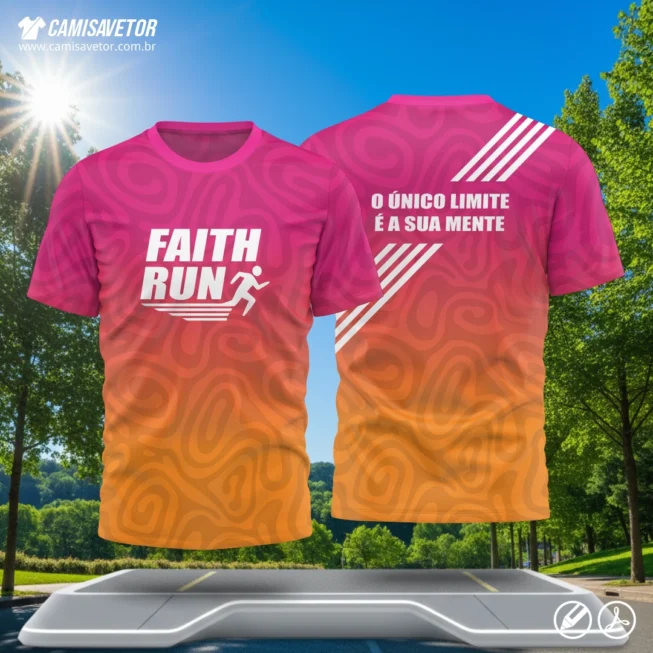 Dê mais estilo e identidade às suas camisas esportivas com a estampa Camisa Corrida de Rua Faith Run! Um design moderno, dinâmico e perfeito para projetos de corrida de rua, grupos esportivos, eventos e personalizações profissionais.
