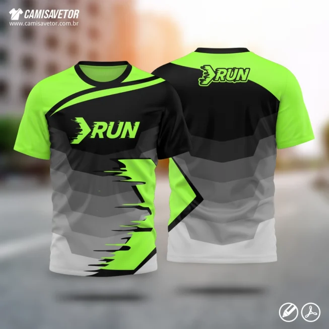 Aumente o impacto visual das suas camisas esportivas com a Estampa Corrida de Rua Run!