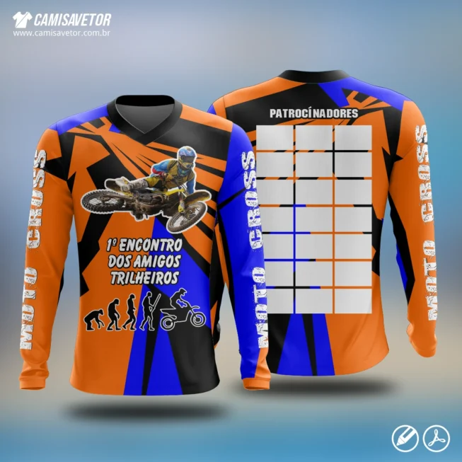 Prepare-se para marcar o seu evento com uma arte que realmente representa a paixão pela aventura! Apresentamos a Estampa 1º Encontro dos Amigos Trilheiros, um design robusto e temático, ideal para camisetas de grupos de jipeiros, motociclistas, ciclistas e amantes de off-road.