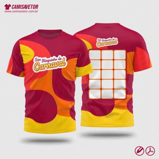 A Estampa Seu Bloquinho de Carnaval 07 é um produto digital profissional, ideal para camisetas de blocos carnavalescos, abadás, eventos de carnaval, festas e ações promocionais. Design alegre e temático, perfeito para personalização e impressão.