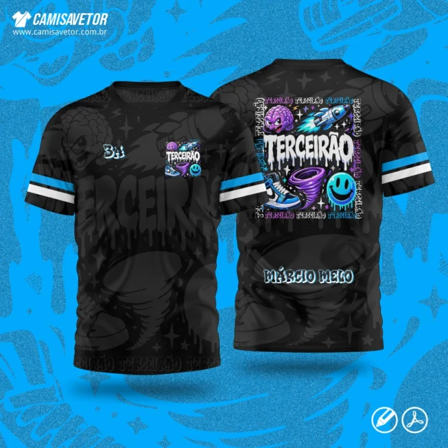 A Estampa Terceirão Space é um produto digital profissional, ideal para camisetas de formatura, turmas do terceirão e projetos escolares personalizados. O tema Space (Espaço) representa futuro, sonhos e conquistas, com um visual moderno e criativo, pronto para impressão.