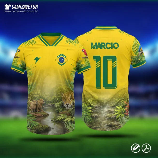 Estampa Interclasse Brasil Selva é um produto digital profissional, ideal para camisetas de interclasse escolar, equipes esportivas e competições estudantis.
