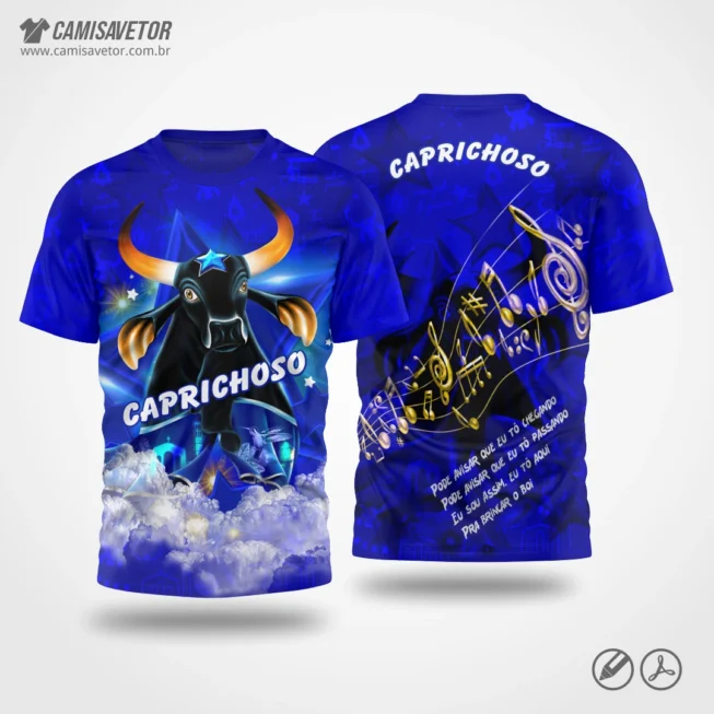 Estampa Boi Caprichoso é um produto digital profissional, ideal para camisetas culturais, eventos folclóricos, festivais e projetos personalizados. Inspirada no tema Boi Caprichoso, a arte traz um visual marcante com identidade cultural brasileira, perfeito para estampas de camisas com estilo único.